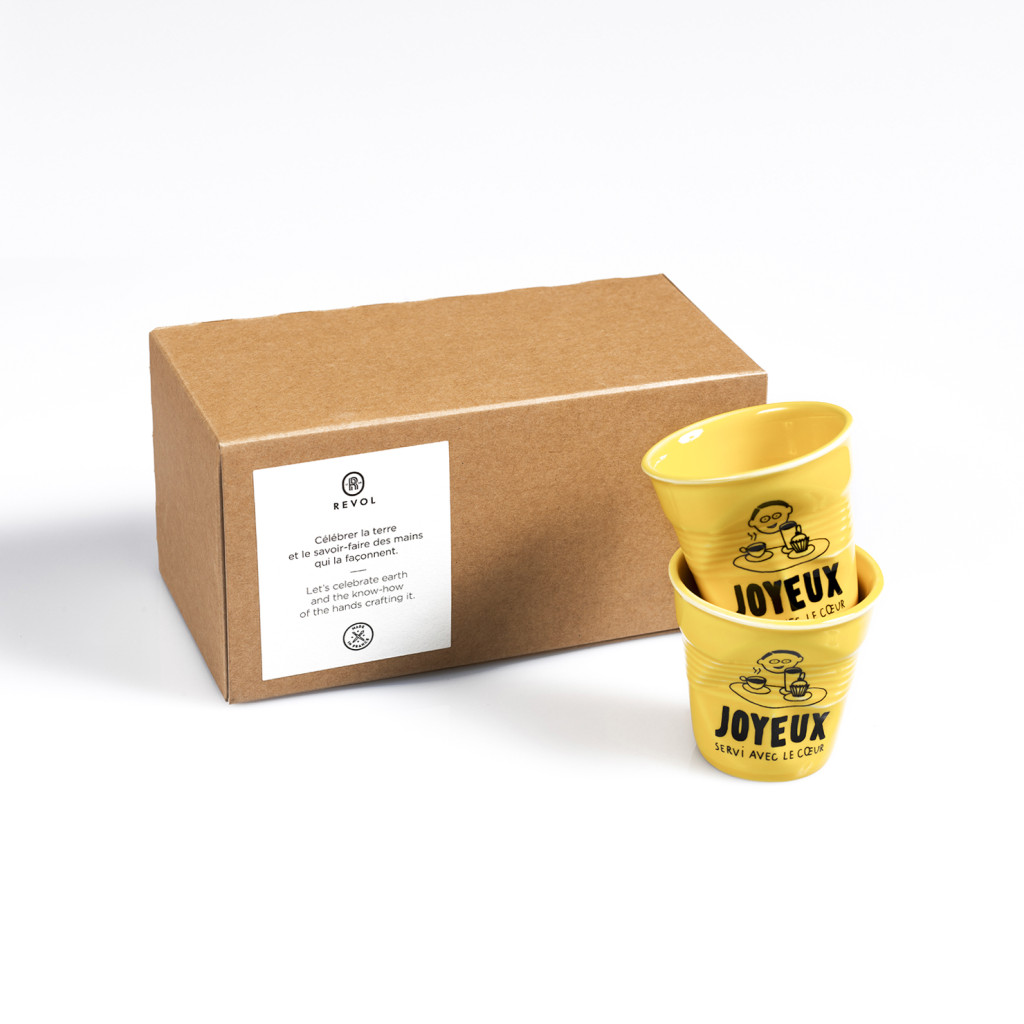 Café joyeux - Lot de 2 tasses Café Joyeux Revol jaunes - Le pack