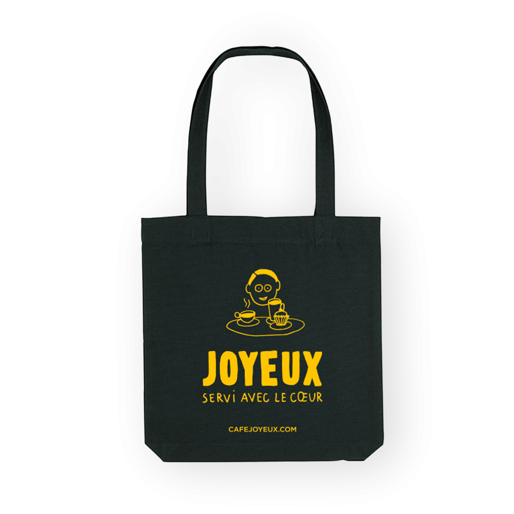 Café Joyeux - Tote bag noir et jaune "Café Joyeux"