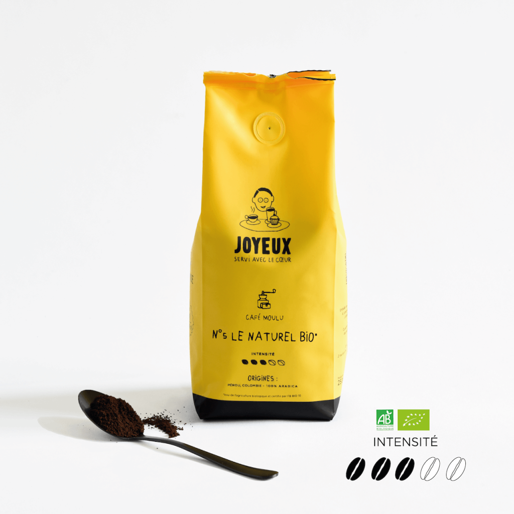 Café moulu N°5 le Naturel Bio* - 250 G  - Café Joyeux