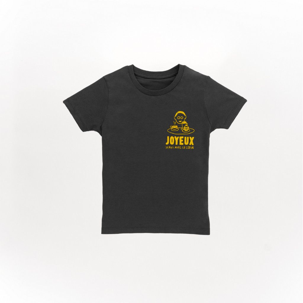 T Shirt Enfant Gris Café Joyeux - 1