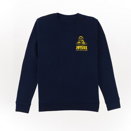 Café Joyeux - Sweatshirt Navy voor volwassenen - Gezicht