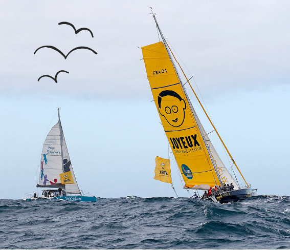 Café Joyeux : découvrez la route du Rhum lors du passage des Ecluses avec le bateau Café Joyeux et Sidney Gavignet, skipper - OUEST FRANCE